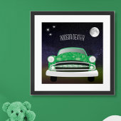Groene Mean Retro Auto Jongenskamer Poster