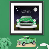 Groene Mean Retro Auto Jongenskamer Poster