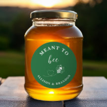 Groene 'Meant to Bee' potlabel, huwelijksgunst hon