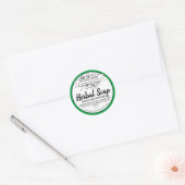 Groene medicinale kruiden handgemaakte zeep ronde sticker (Envelop)