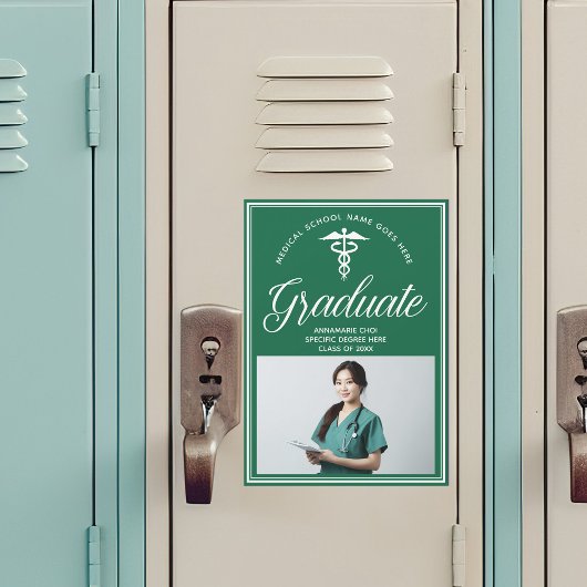 Groene Medische School Foto Afstuderen Magneet Kaa Magnetische Uitnodiging