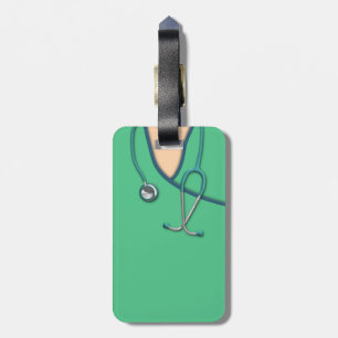 Groene medische scrubs bagagelabel
