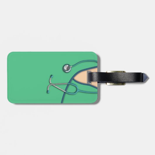 Groene medische scrubs bagagelabel (Achterkant horizontaal)