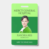 Groene medische technicus Caduceus Ziekenhuis Badge (Voorzijde)