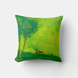Groene meditatie kussen