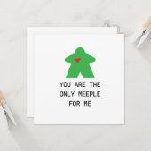 Groene Meeple Bordspel Valentijn Kaart (Voorkant / Achterkant in situ)