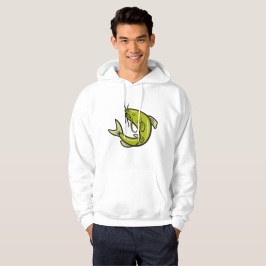Groene meerval Mannen Hoodie (Voorkant volledig)