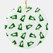 Groene Megaphones en Cheerleader Persoonlijk Keramisch Ornament (Achterkant)