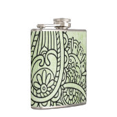Groene Mehndi Motif Flask Heupfles (Rechts)