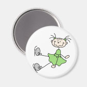 Groene Meisje Skater Magnet (Voorkant / Achterkant)