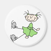 Groene Meisje Skater Magnet (Voorkant)