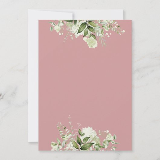 Groene Meisje Stof Roze Roze Letter Baby Shower Kaart (Achterkant)