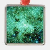 Groene Melkweg Galaxy Metalen Ornament (Voorkant)