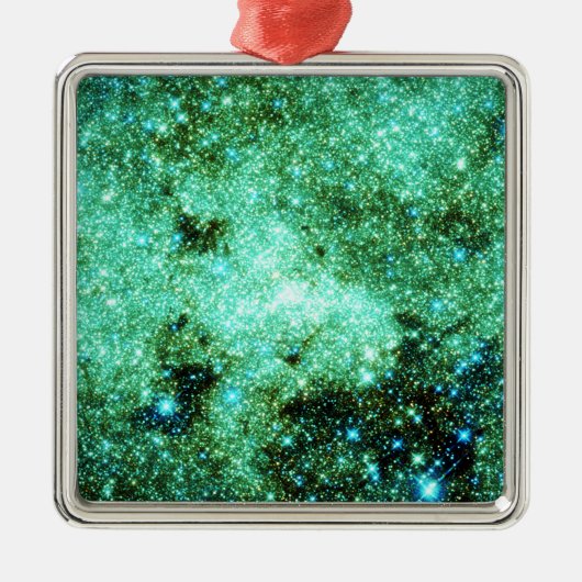 Groene Melkweg Galaxy Metalen Ornament (Voorkant)