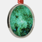 Groene Melkweg Galaxy Metalen Ornament (Rechts)