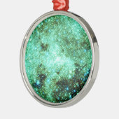 Groene Melkweg Galaxy Metalen Ornament (Links)