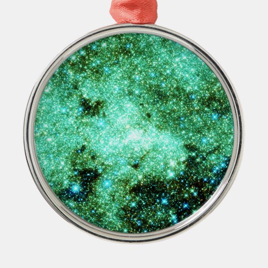 Groene Melkweg Galaxy Metalen Ornament (Voorkant)