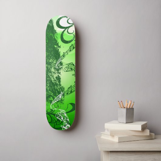 groene melodie skateboard (Muurkunst)
