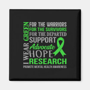 Groene Mental Health Awareness Supporter Graphic Magneet