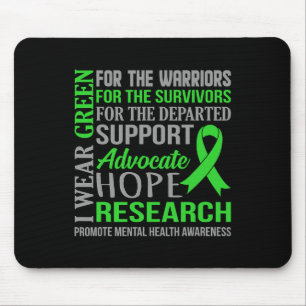 Groene Mental Health Awareness Supporter Graphic Muismat