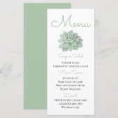 Groene Menu Waterverf Succulent Cactus Wedding (Voorkant / Achterkant)
