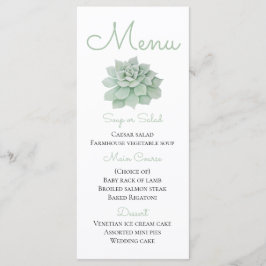 Groene Menu Waterverf Succulent Cactus Wedding