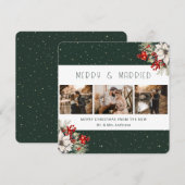 Groene Merry and Married Botanische Kerstkaart (Voorkant / Achterkant)