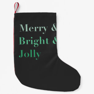 Groene Merry & Bright & Jolly Typografie Mannen Kleine Kerstsok