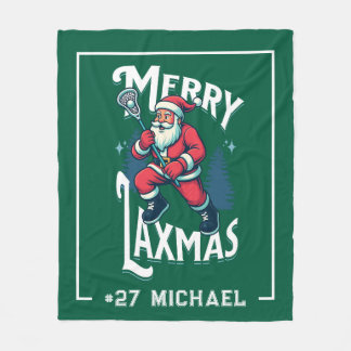Groene Merry Laxmas Persoonlijke Lacrosse Kerstmis Fleece Deken