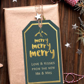 Groene Merry Mistletoe Kerstcadeau Labels Cadeaulabel