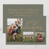 Groene MERRY Vakantie Kerstmis Kaart (Voorkant / Achterkant)