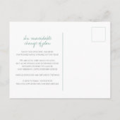 Groene met de hand getekende bladmonogram huwelijk aankondigingskaart (Achterkant)