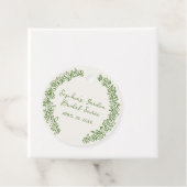 Groene met de hand getekende bloemenrand bedankjes labels (In situ)