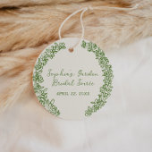 Groene met de hand getekende bloemrand bedankjes labels