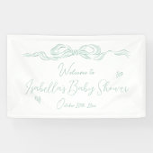 Groene met de hand getekende boog Baby Shower Welk Spandoek (Horizontaal)