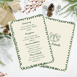 groene met de hand getekende hart Whimsical Huweli Kaart