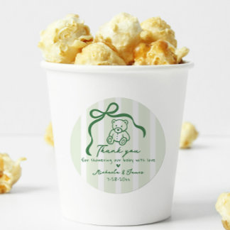 Groene met de hand getekende krabbelboog Whimsisch Ronde Sticker