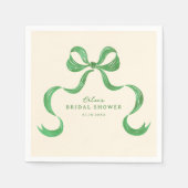 Groene met de hand getekende strik bruidsdouche servet (Voorkant)