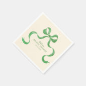 Groene met de hand getekende strik bruidsdouche servet (Hoek)