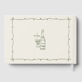 Groene met de hand getekende trouw gastenboek (Achterkant)
