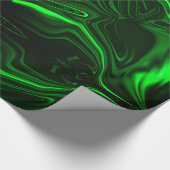 Groene metalen bogen of golvingen, diep donker cadeaupapier (Hoek)