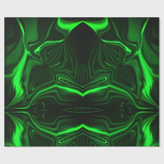 Groene metalen bogen of golvingen, diep donker cadeaupapier (Vlak)