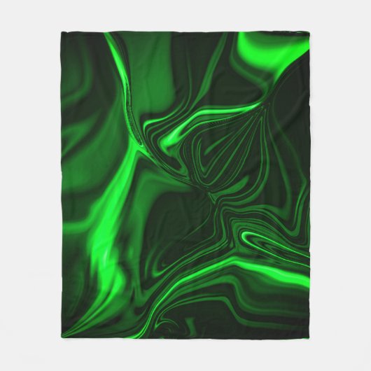 Groene metalen bogen of golvingen, diep donker fleece deken (Voorkant)