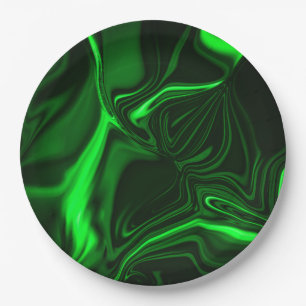 Groene metalen bogen of golvingen, diep donker papieren bordje