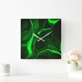 Groene metalen bogen of golvingen, diep donker vierkante klok (Huis)