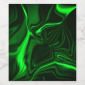 Groene metalen bogen of golvingen, diep donker wijn etiket (Enkel label)