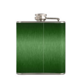 Groene metalen borrelkolf met schuine streep heupfles (Achterkant)