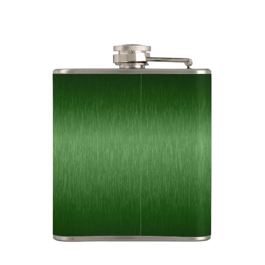 Groene metalen borrelkolf met schuine streep heupfles (Achterkant)