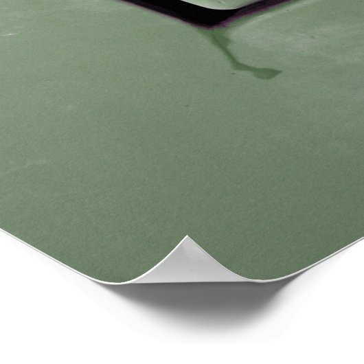 Groene metalen deur, hou je buiten poster (Hoek)