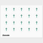 Groene metalen Keltische Kruis Hart Sticker (Vel)